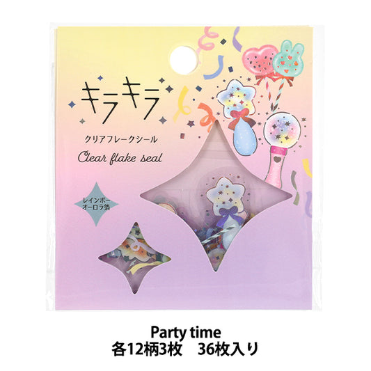 stationery "Sparkling clear flake sticker Party time KFS-029”