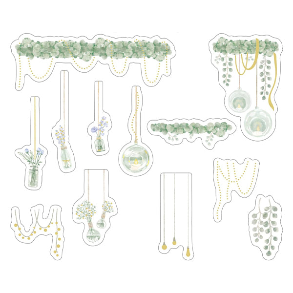 文具 『キラキラクリアフレークシール Garden party KFS-030』