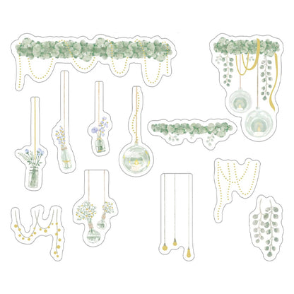 文具 『キラキラクリアフレークシール Garden party KFS-030』