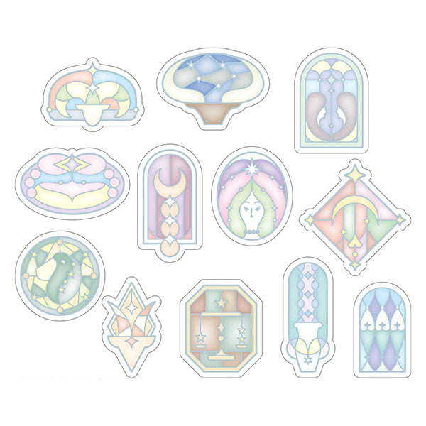 文具 『キラキラクリアフレークシール Stained Glass KFS-033』
