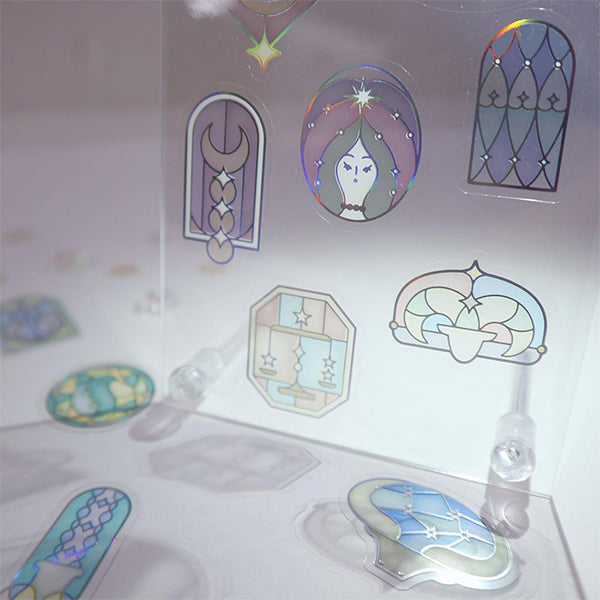 文具 『キラキラクリアフレークシール Stained Glass KFS-033』
