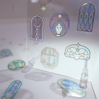 文具 『キラキラクリアフレークシール Stained Glass KFS-033』
