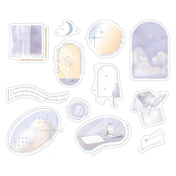 文具 『キラキラクリアフレークシール Moonlight KFS-036』