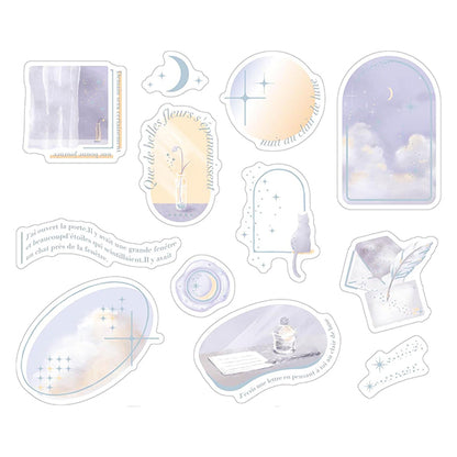 文具 『キラキラクリアフレークシール Moonlight KFS-036』