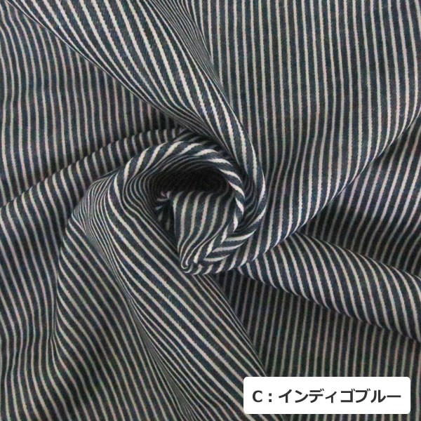 [From quantity 5] Fabric "Denim styledouble gauze (Double gauze) Stripe AP-25501-2 B Old Blue]