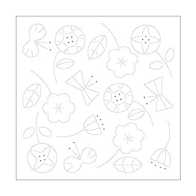 Embroidery Fabric "Scandinavian motif Flower Fukin cloth pack H-1028 (flower)" Olympus