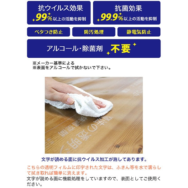 数量5から】 ビニールクロス 『5点機能付透明フィルム 0.18mm厚 クリア