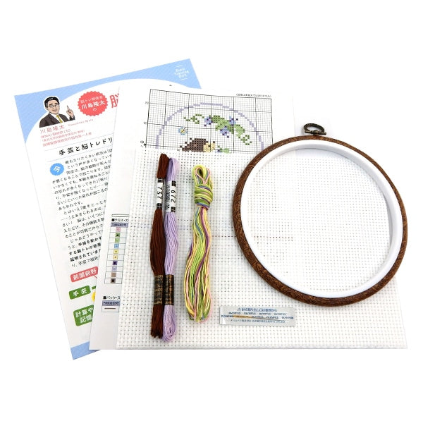 Kit di ricamo "Brain Training Hishicraft Cross Stitch Hedgehog e Grape YN-6"