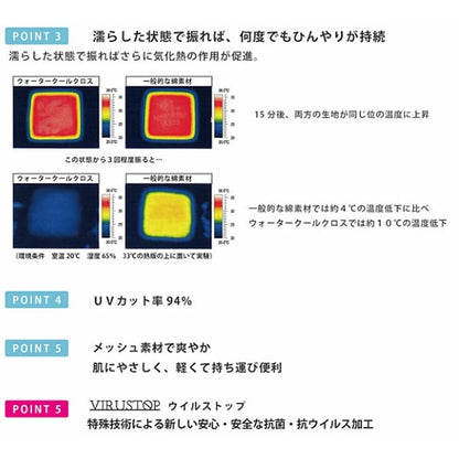 [來自數量5] 織物 “防病毒 /除臭劑水冷雜交點藍色155-2612-C2”