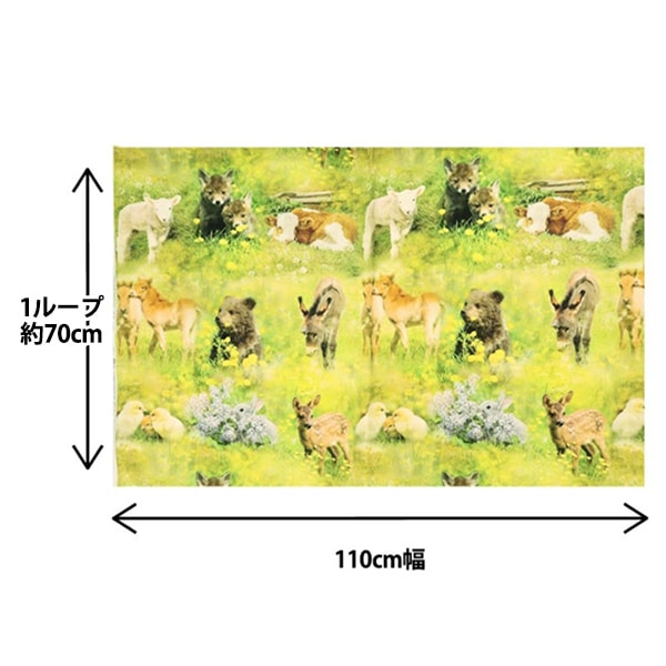 [來自數量5] 織物 “噴墨印刷動物T4891-145”