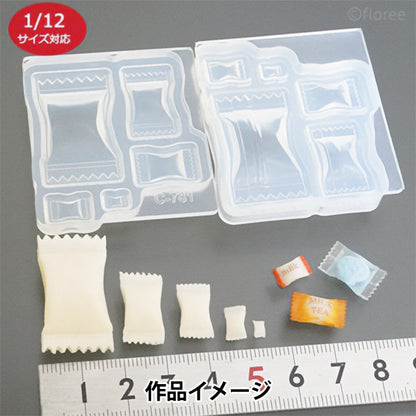 Clay resin type "Soft mold candy small bag double-sided C-781"