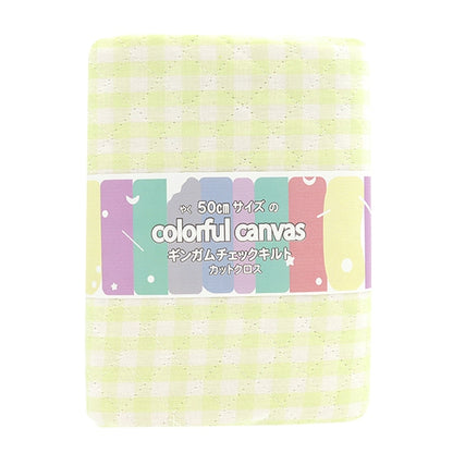 Fabric "Pre -dyed gingham quilting large Cut Cloth Approximately 105cm x 50cm Light Green C-QCO-GIL-LGR "