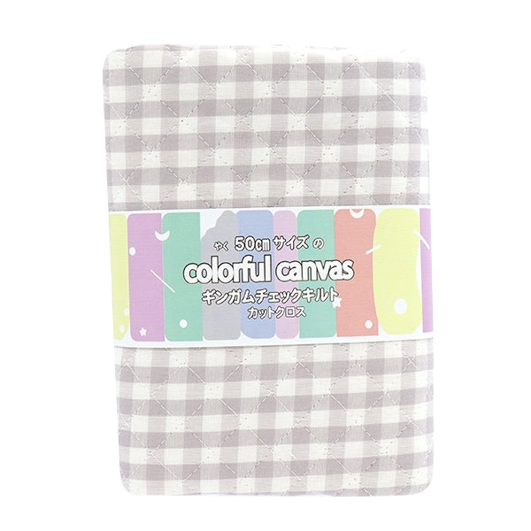 Tela "Teñido Gingham acolchado grande Cruz de corte aproximadamente 105 cm x 50 cm gris claro C-Qco-gil-lgy"