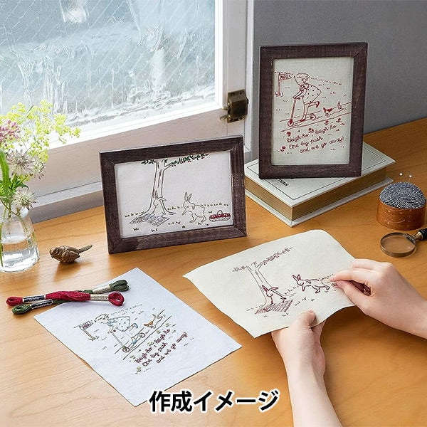 刺しゅうキット 『刺しゅうを楽しむプリントクロス 高橋亜紀うさぎの