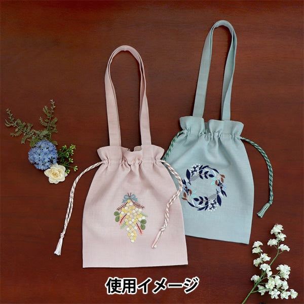 古布　江戸期　刺繍綸子布　敷物　掛け物　11 刺しゅう布 『STITCH CLOTH GARDEN PARTY フランス刺しゅう フローラ