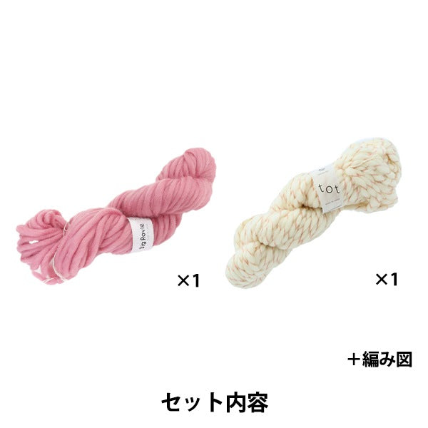 Strick -Kit "Tot X Bigrovie Pom Ponnit Hut Kit Lachs Pink X Pink" Sawada Sawada