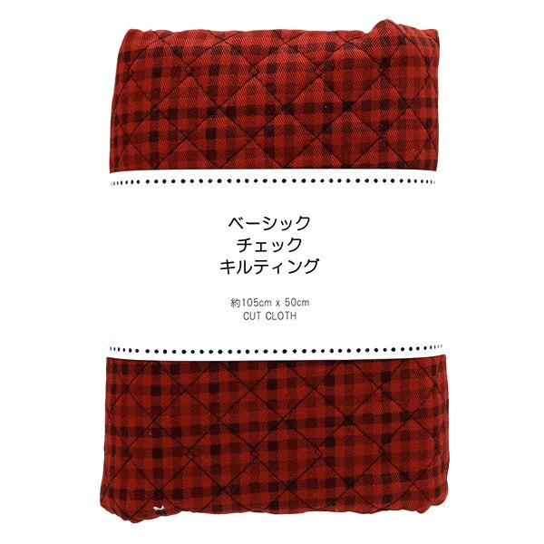 织物“ Twill Kilt Basic Gingham Cut Cross大约105 x 50cm红色X黑色CQ88320-4-1”