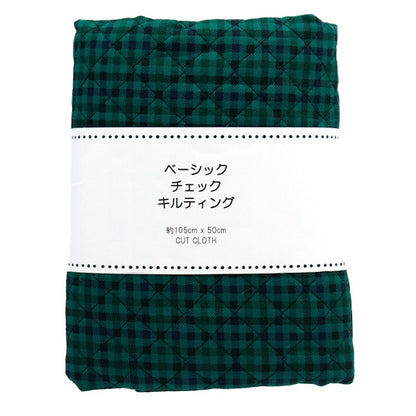 천・원단 "Twill Quilt Basic Gingham 컷 천 약 105 x 50cm 그린 x 검은 CQ88320-4-3]