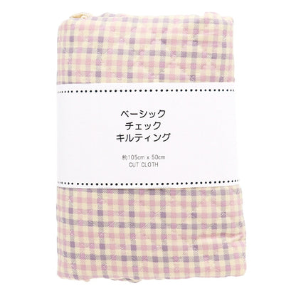 Fabric "Twill quilt basic gingham Cut Cloth Approximately 105 x 50cm lavender x off-white CQ88320-4-8]