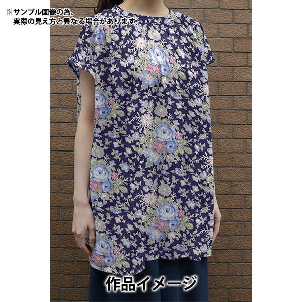 [من الكمية 5] القماش "Liberty Fabrics Tana Lawn Rose Ellen Navy x Blue DC28757J24C" [Yuzawaya Original]