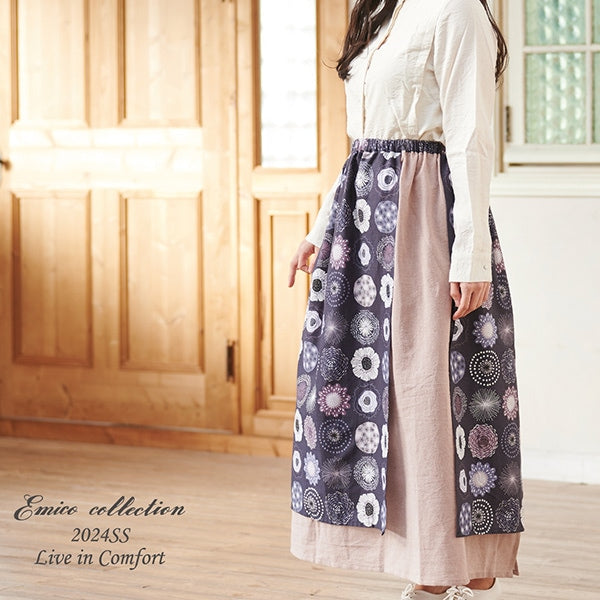 [来自数量5]织物“ Emiko Collection Slove Slove Cross Flower Circle Khaki Sec2601-K” Kiyohara Kiyohara