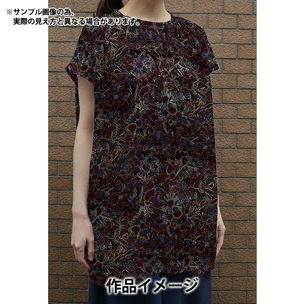 [Aus Menge 5] Stoff "Liberty Fabric Tanalone Neon Nacht 3634220-24cu" Liberty Japan