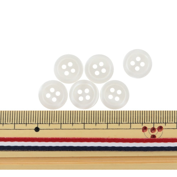 Button "Shirt button 13mm 6 6 -piece white PVSO9001"