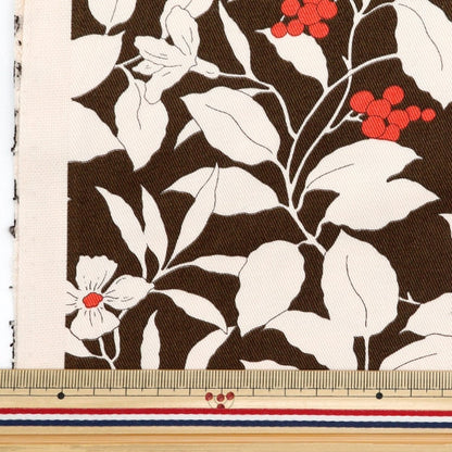 [De quantité 5] Tissu "Twill imprimé et motif floral Brown KSP5541-D" Coton Kobayashi Cotton Kobayashi Kobayashi.