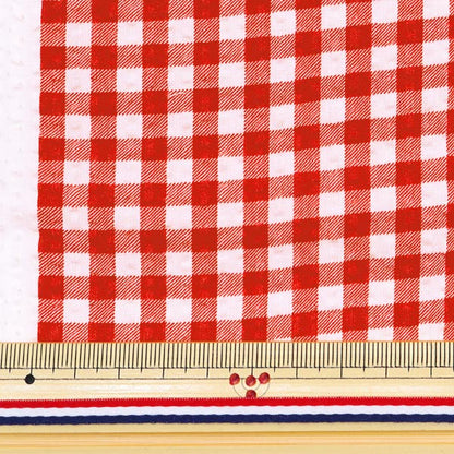 [来自数量5] 织物“ Ripple Gingham Red B-83032-1-3”