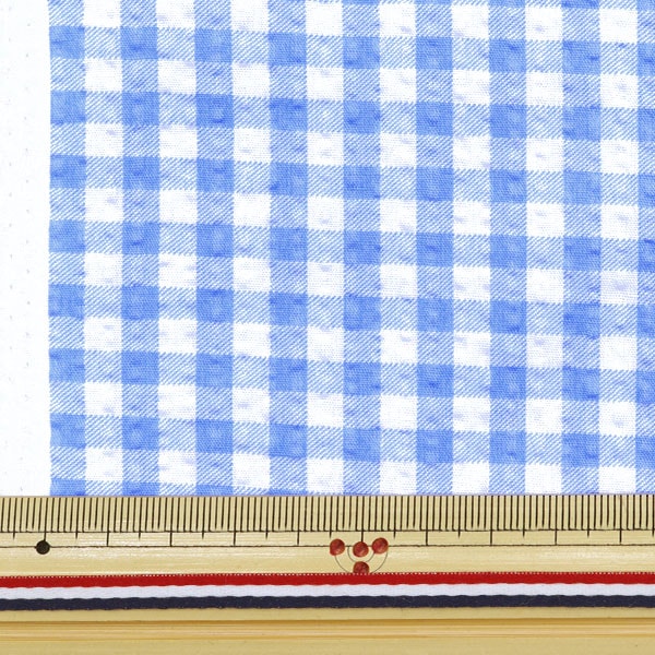 [De la cantidad 5] Fabric "Ripple Gingham Blue B-83032-1-4"