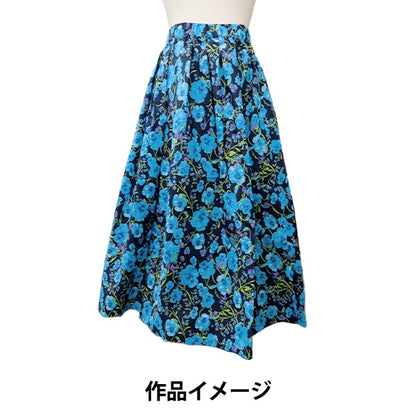 [From quantity 5] Fabric "Hibiya Hanadai Florist Pattern Lawn Defensive Flowers Pansy Pattern Navy HBY-10002-NV]