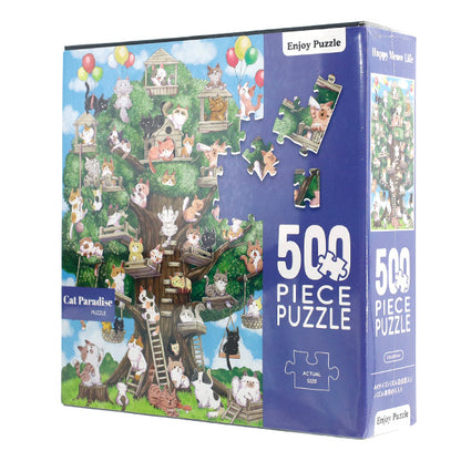 玩具 『パズル Happy Meow Life The Cat Paradise 500ピース 530×380mm AkL05033』