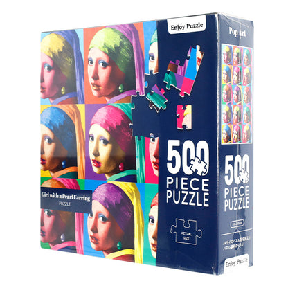 玩具 『パズル Pop Art Girl With a Pearl Earring 500ピース 420×420mm AkL06002』