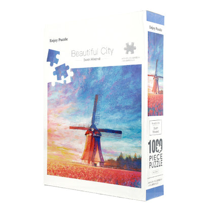 Juguete "Rompecabezas Ciudad Hermosa Molino de Viento Holandés 1000 piezas 500×700mm AkLC10001"