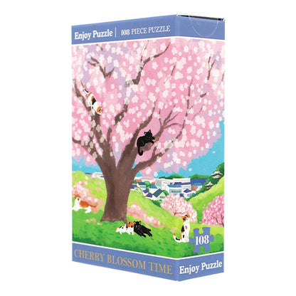 玩具 『エンジョイパズル MEOW VOYAGE Cherry Blossom Time 108ピース 165×220mm AKL13072』