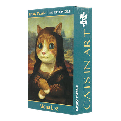 Spielzeug "Genießen Sie Puzzle Cat In Art Mona Lisa 108 Teile 165×220mm AKL13058“
