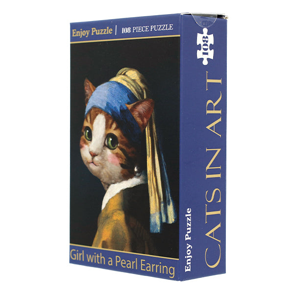 giocattoli "Divertiti Puzzle Cat In Art Ragazza con orecchino di perla 108 pezzi 165×220mm AKL13060”