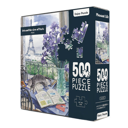 Spielzeug "Genießen Sie Puzzle Pleasant Life Iris und die Aussicht auf Paris 500 Teile 530×380mm AKL05037“
