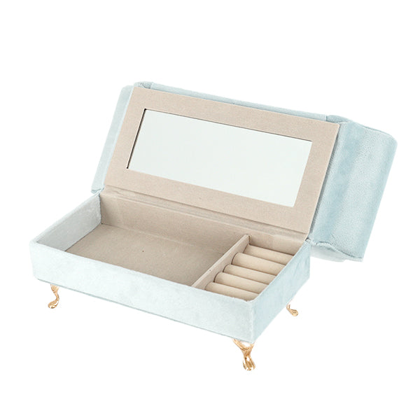 小物入れ 『ジュエリーボックス キュートソファ ミラー付 アイスブルー