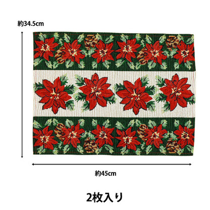 christmasSewing tools and accessories "Pack of 2 placemats Poinsettia CMG25-OT2A"