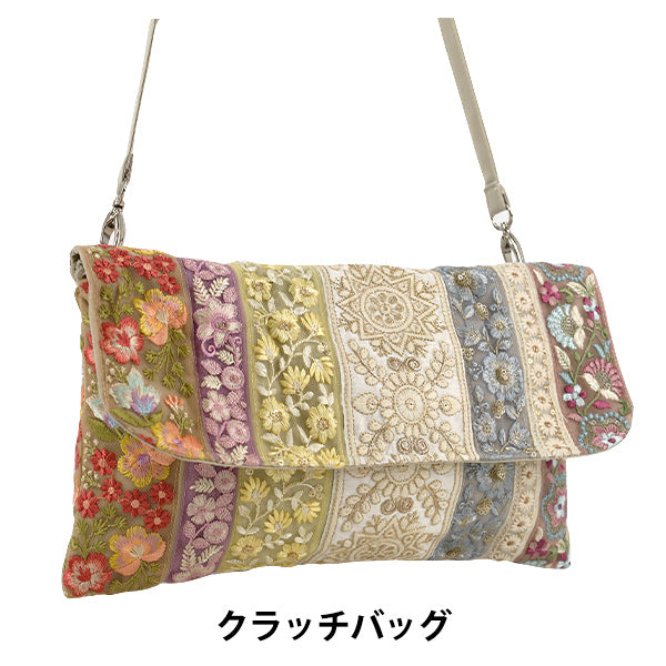 バッグ 『インド刺繍クラッチバッグ 約横30×縦18cm ICB-03』