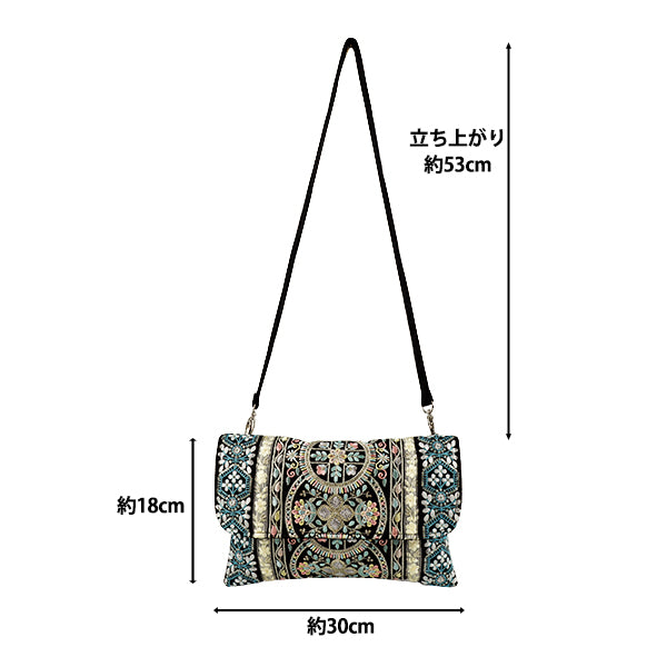 バッグ 『インド刺繍クラッチバッグ 約横30×縦18cm ICB-05』