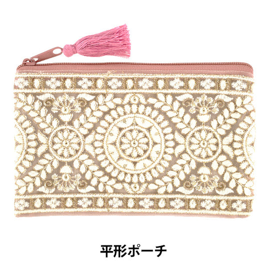 حالة الملحقات "حقيبة مسطحة مطرزة هندية تقريبًا. العرض 20 × الارتفاع 12.5 سم IHP-03”