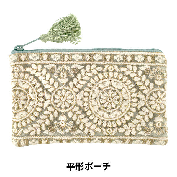 custodia per accessori "Custodia piatta con ricamo indiano ca. larghezza 20 x altezza 12,5 cm IHP-09"