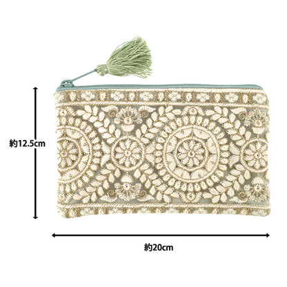 custodia per accessori "Custodia piatta con ricamo indiano ca. larghezza 20 x altezza 12,5 cm IHP-09"