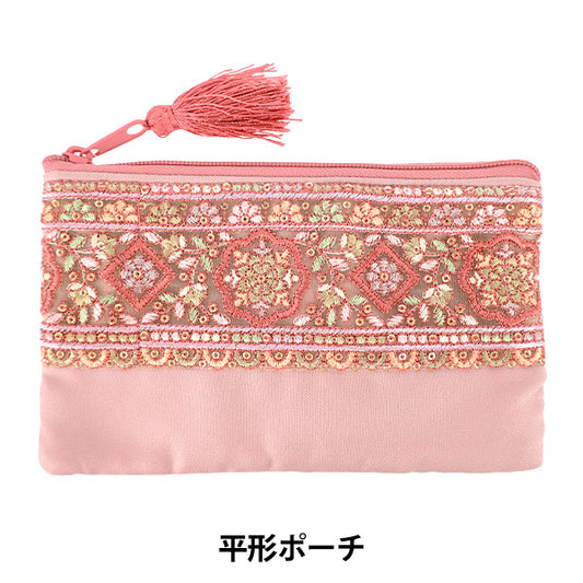 estuche de accesorios "Bolsa plana con bordado indio de aprox. ancho 20 x alto 12,5 cm IHP-12”